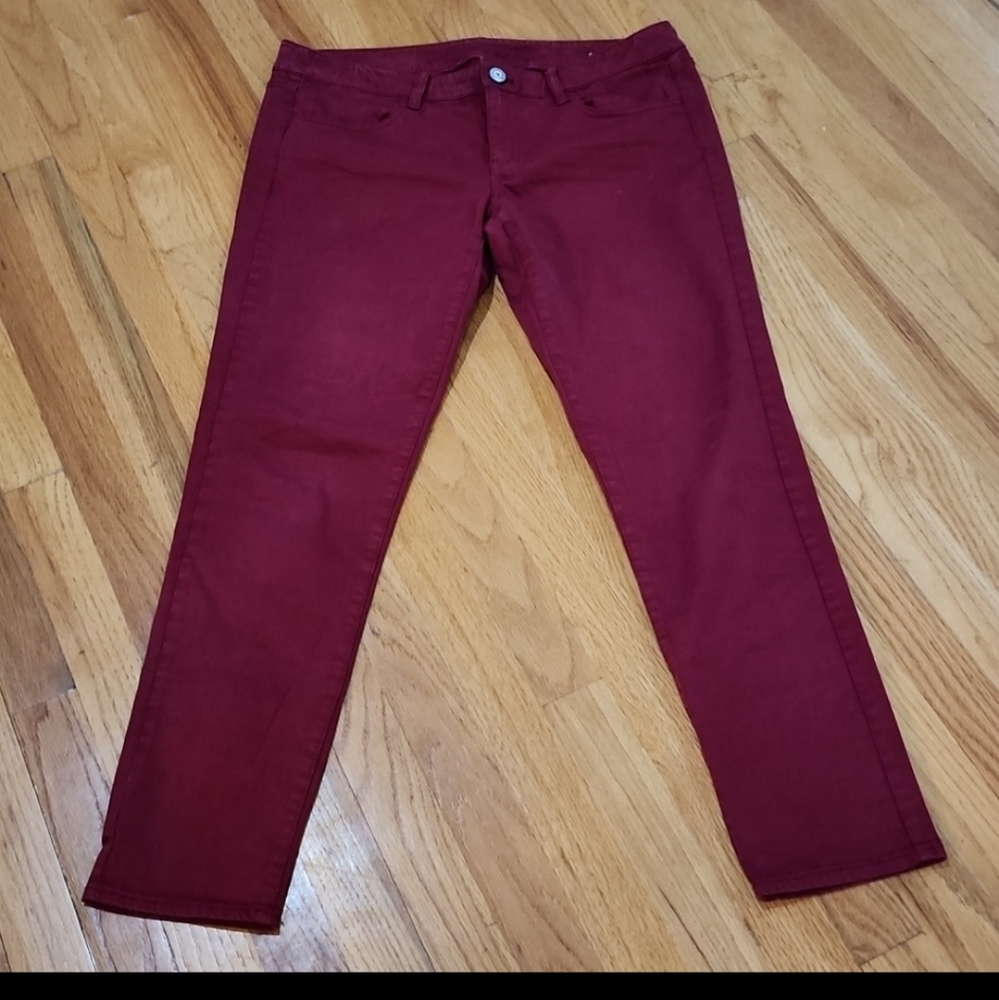 RARE~~American Eagle Deep Burnt Red Stretch Women's 14 Jeans pants